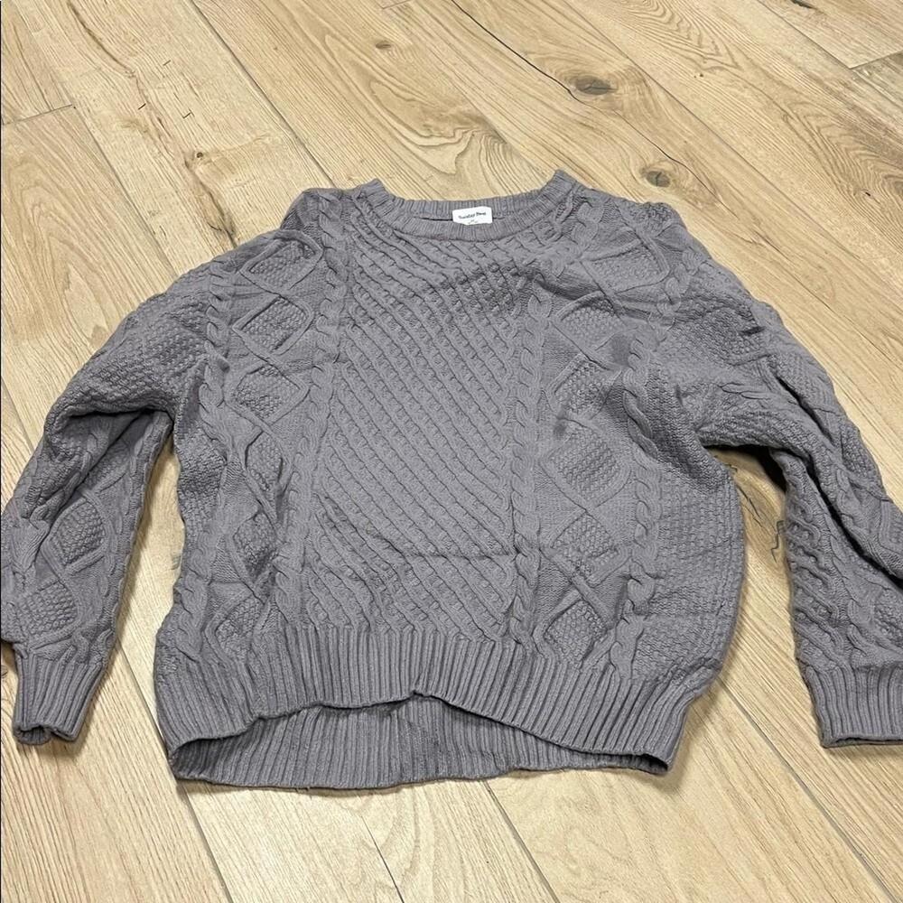 Aritzia light purple Cable Knit Sweater Merino wool blend